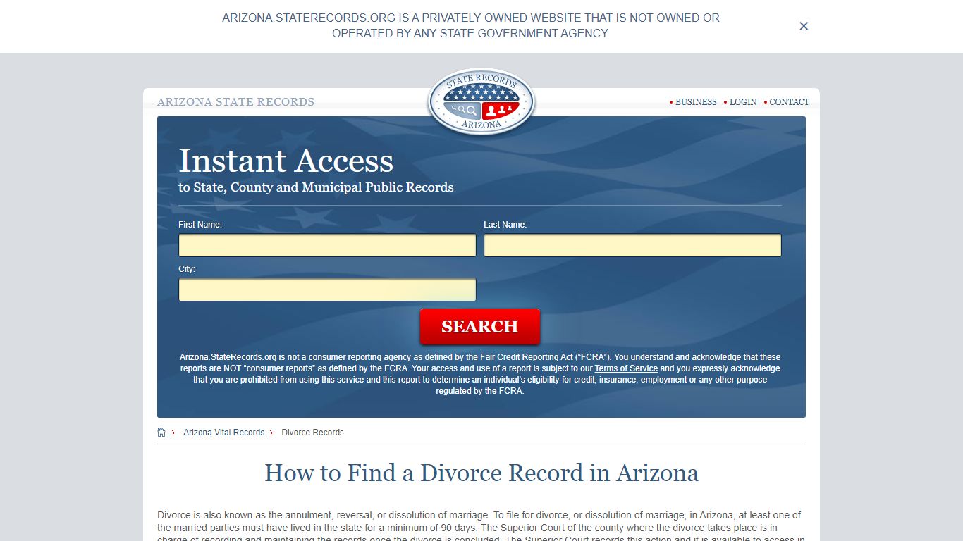 How to Find a Divorce Record in ... - Arizona State Records